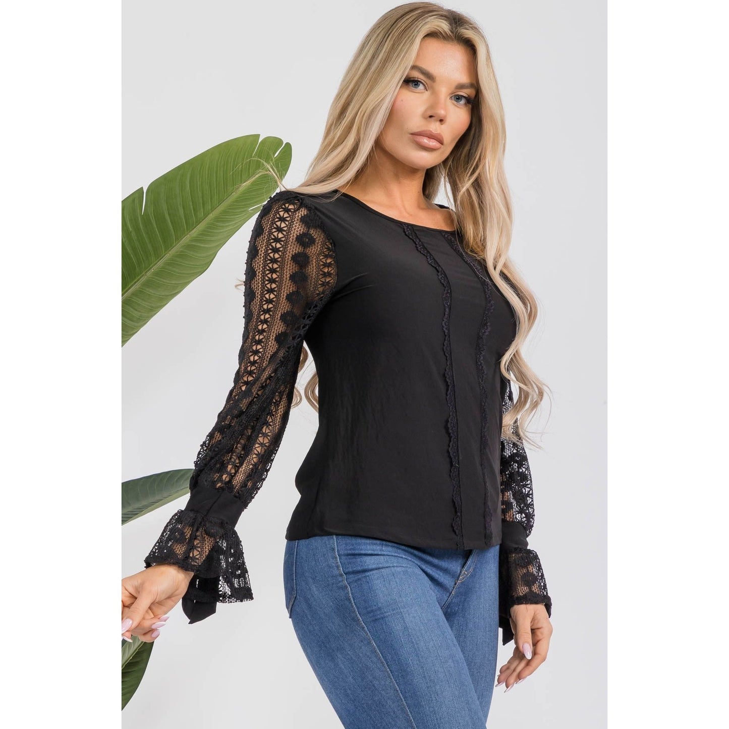 Round Neck Long Sleeve Top - HelenPam