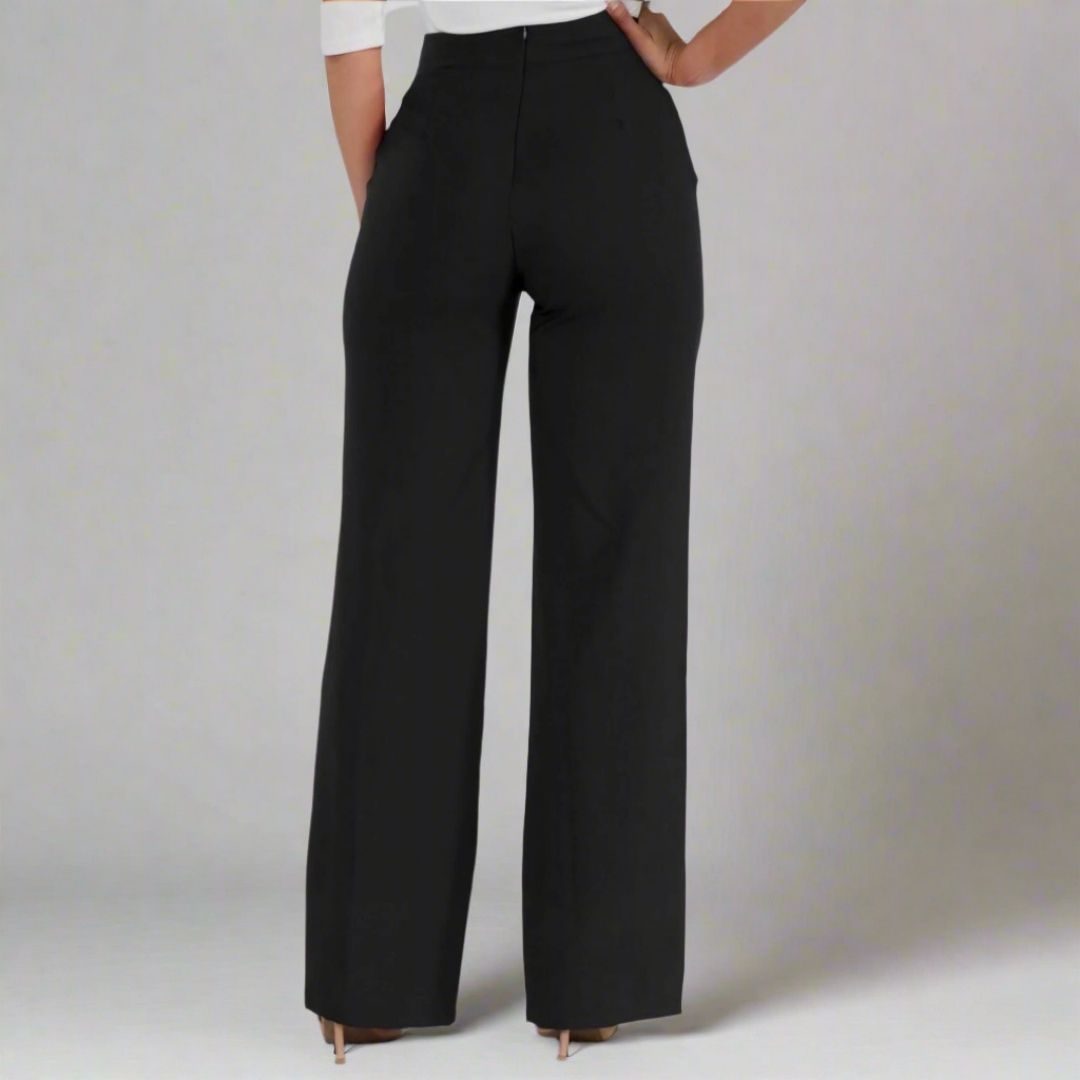 High Waist Straight Leg Pants - HelenPam