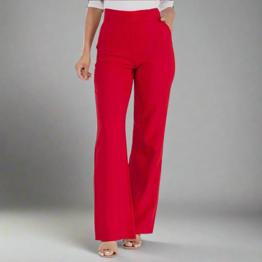 High Waist Straight Leg Pants - HelenPam