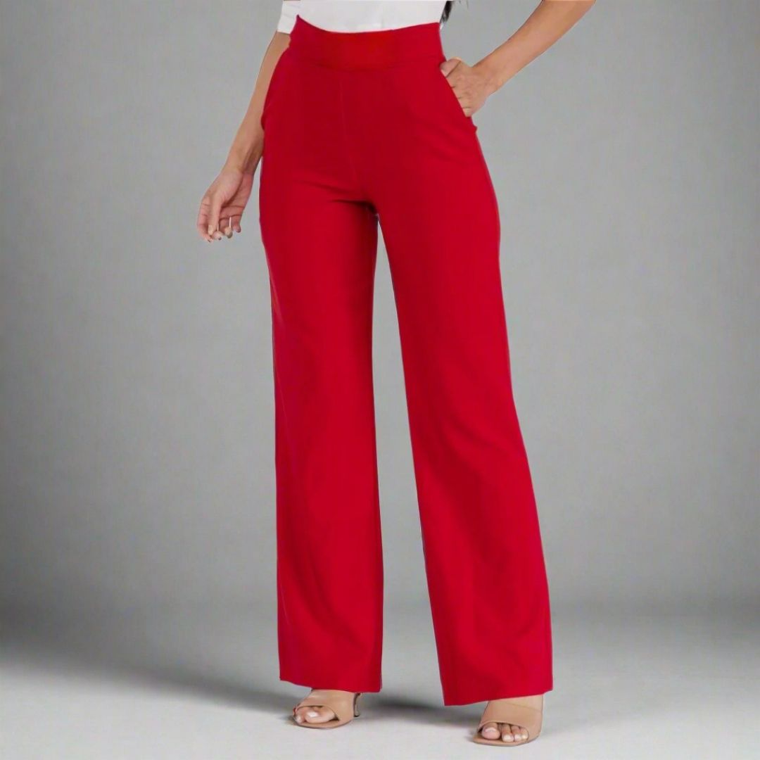 High Waist Straight Leg Pants - HelenPam