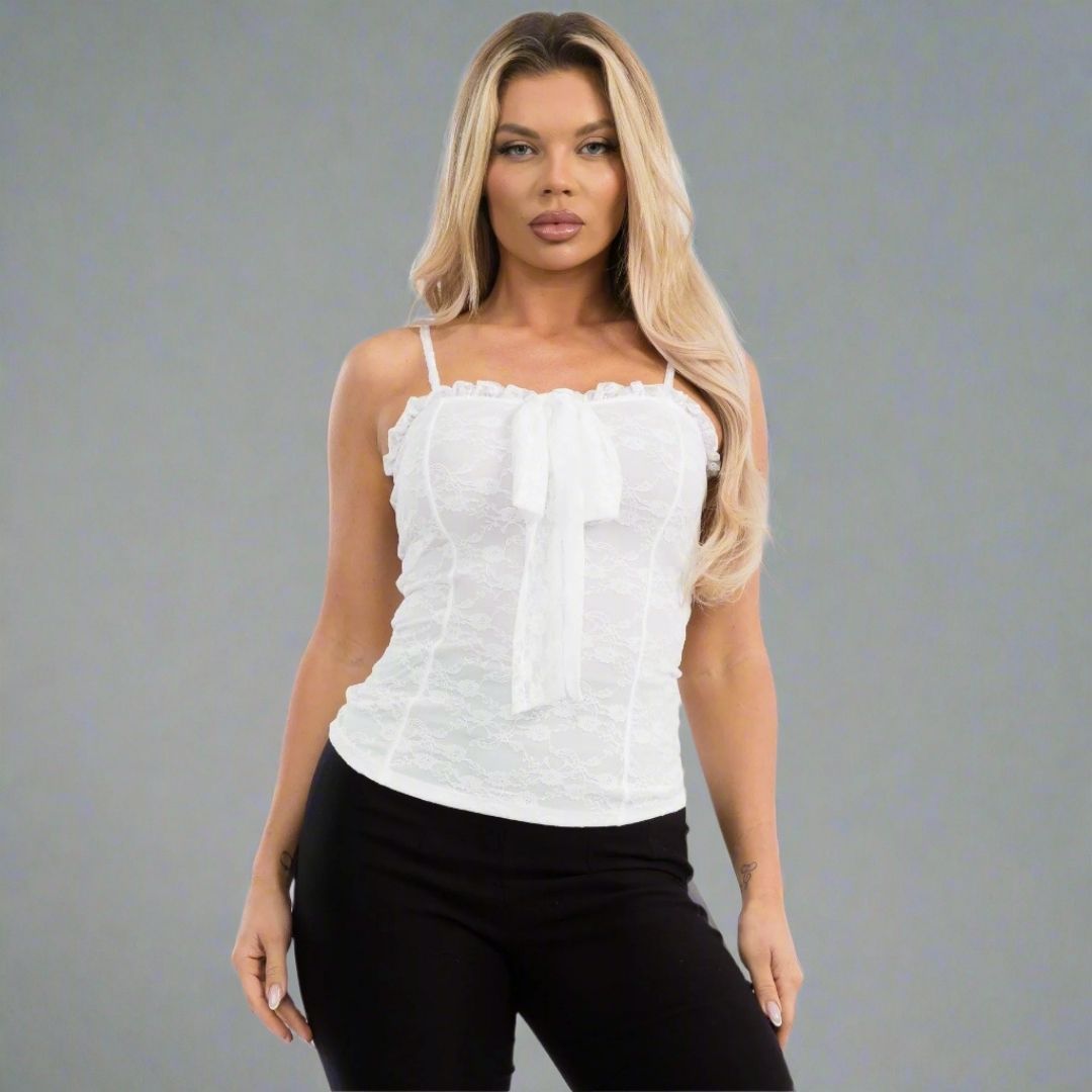 Spaghetti Strap Top with Bowtie - HelenPam