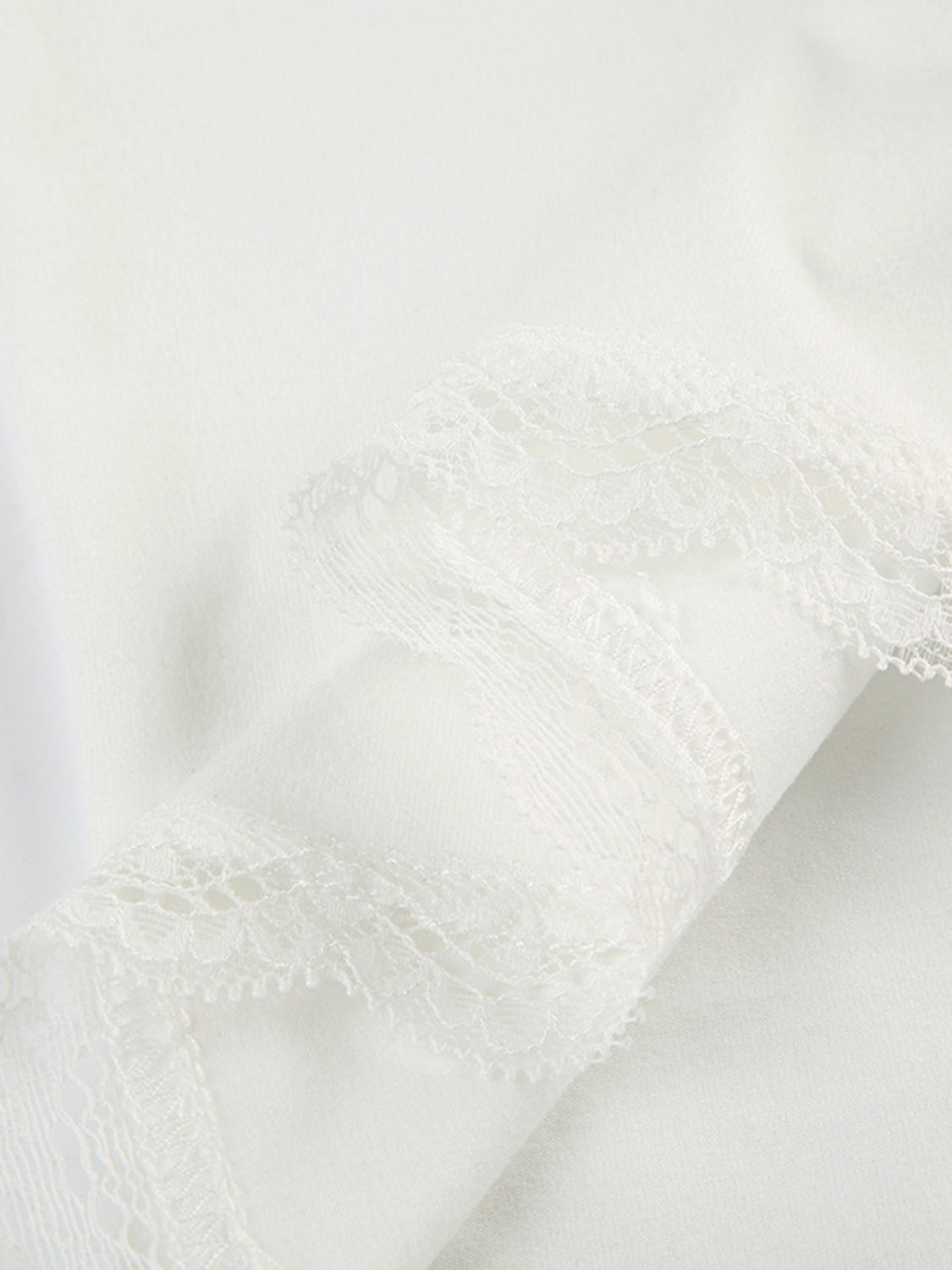Lace Detail Sweetheart Neck Short Sleeve T-Shirt - HelenPam