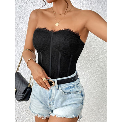 Perfee Strapless Sweetheart Neck Bodysuit