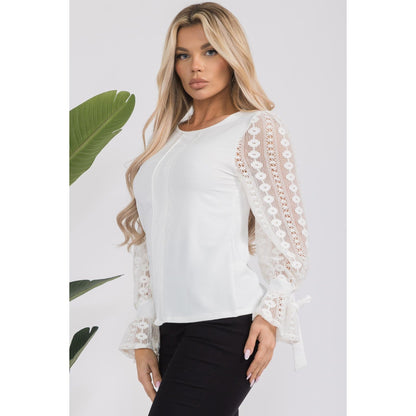 Round Neck Long Sleeve Top - HelenPam