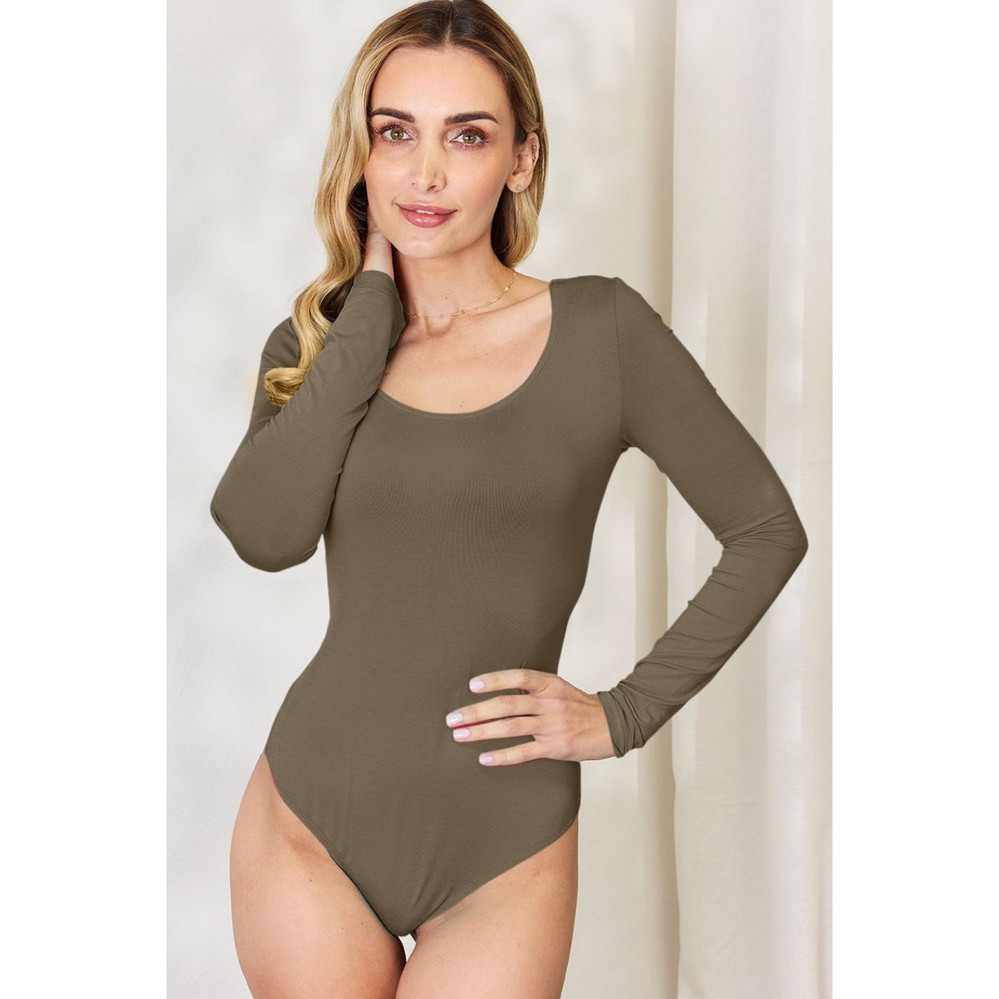 Basic Bae Full Size Round Neck Long Sleeve Bodysuit