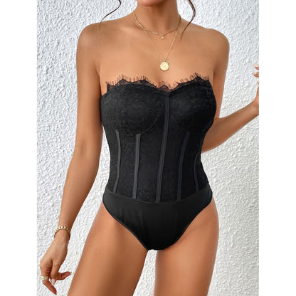 Perfee Strapless Sweetheart Neck Bodysuit