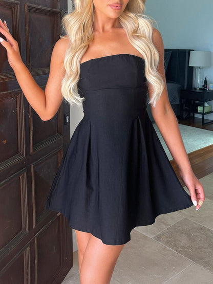 Bow Back Tube Mini Dress