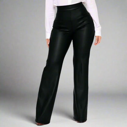 High Waist Leather Vinyl Pants