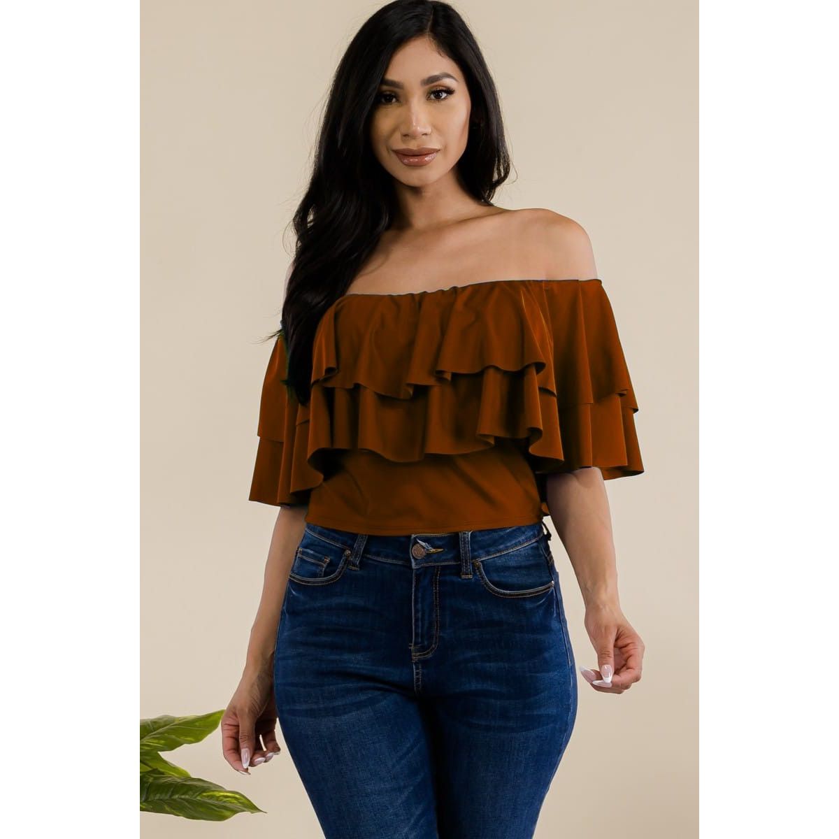 Off Shoulder Ruffled Top - HelenPam