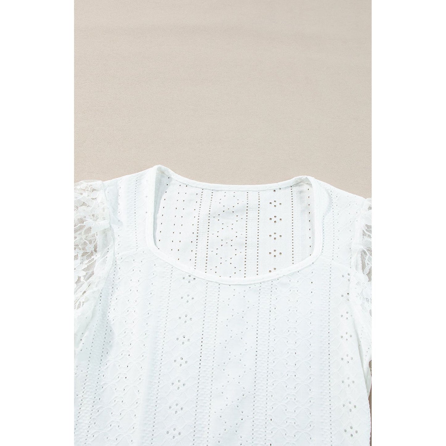 Eyelet Lace Long Sleeve Bodysuit